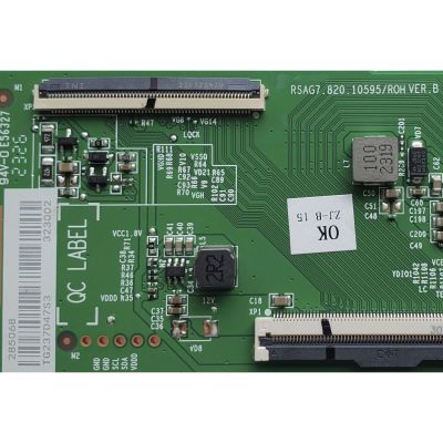 T-CON PARA TV HISENSE ORIGINAL / NUMERO DE PARTE 285068 / RSAG7.820.10595/ROH VER.B / 323002 / PANEL HD425Y1U51-T0L2 / DISPLAY T430QVN03.7 / MODELO 43R6E4 - Imagen 2